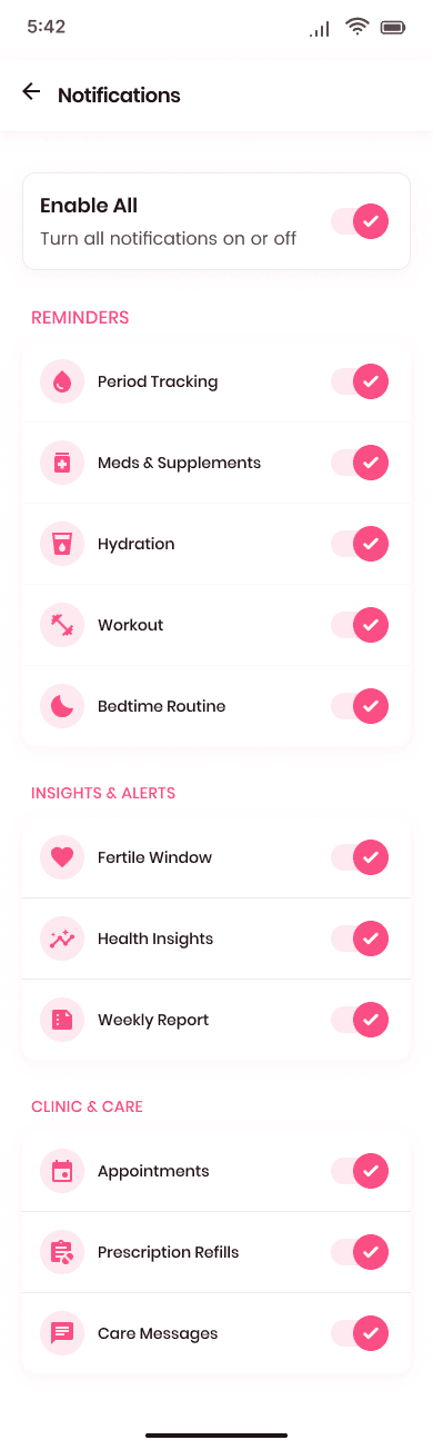 Granular Notification Preference Controls