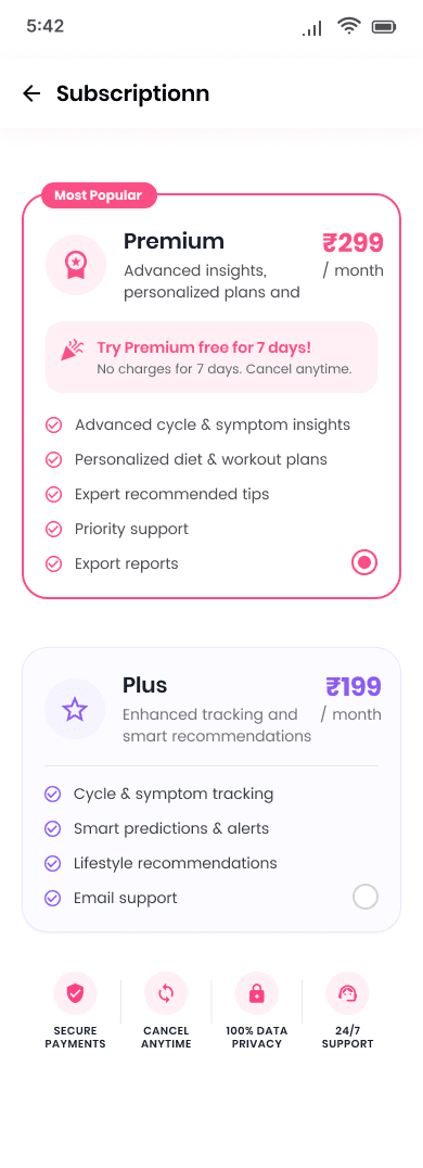 Yumocare Figma Subscription Screen Reference